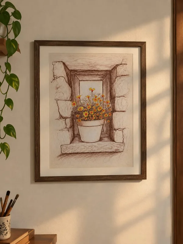 Flourish — original pencil colour by Shweta Jain Maheshwari